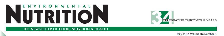 Environmental Nutrition newsletter header, May 2011.