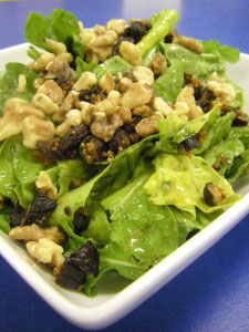 Fresh salad with walnuts and herbs.