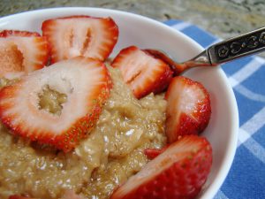 Dr. Janet’s Steel-cut Oats with Fresh Fruit and Walnuts