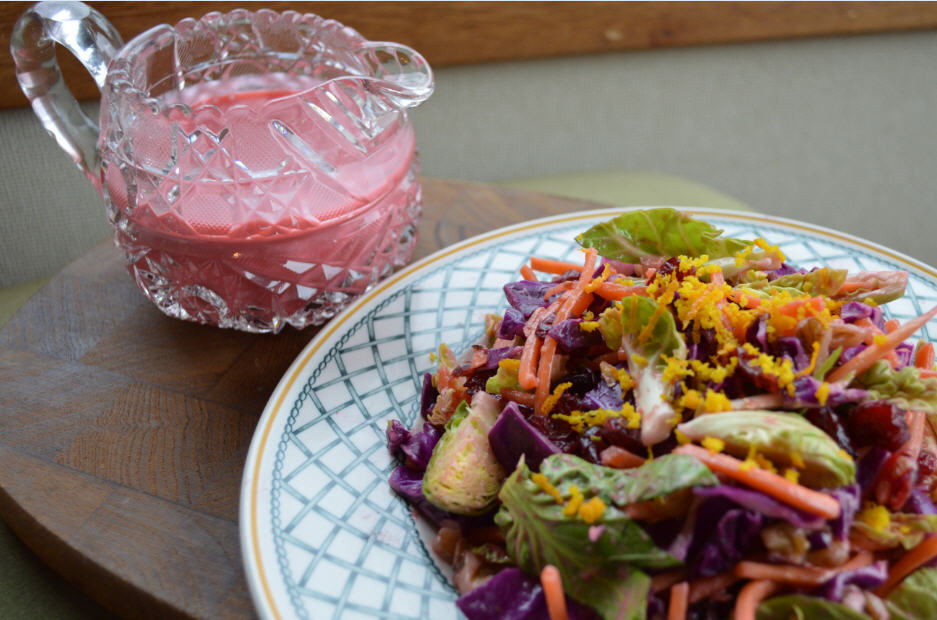 Brussels Sprout Salad with Raspberry Dijon Vinaigrette