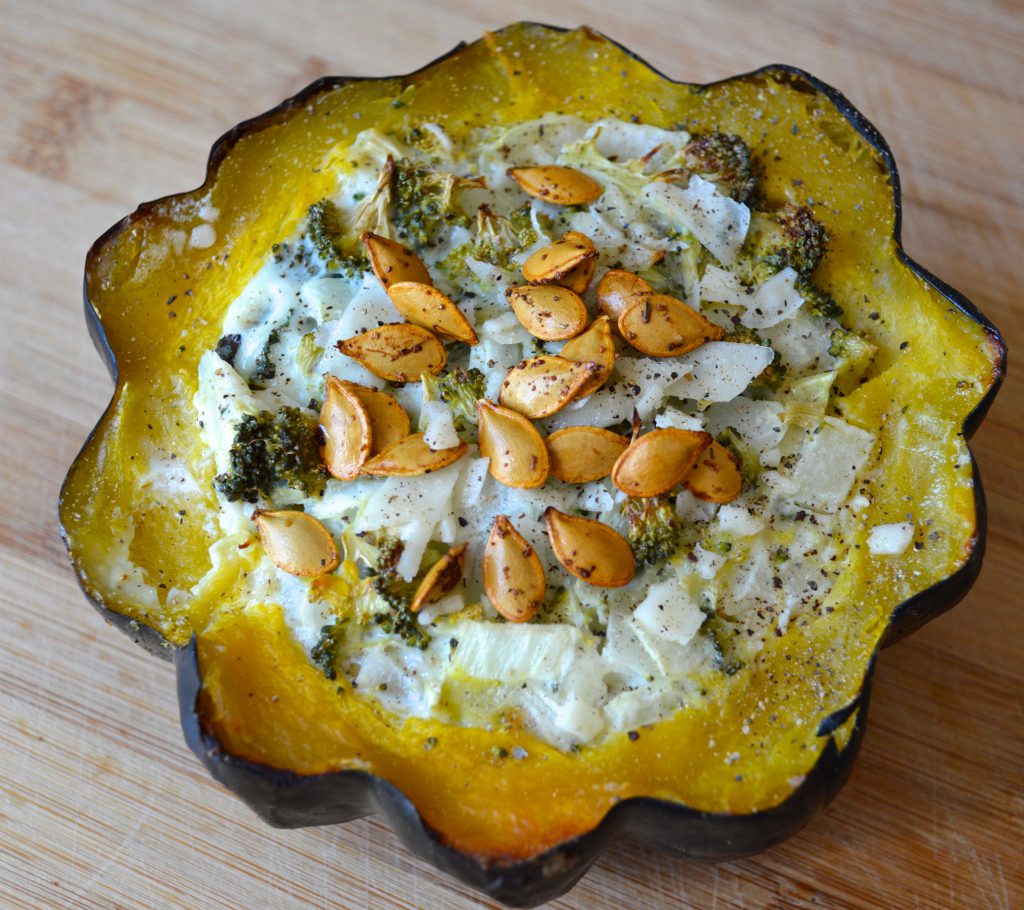 Baked Acorn Squash Broccoli Quiche = Low Cholesterol Food