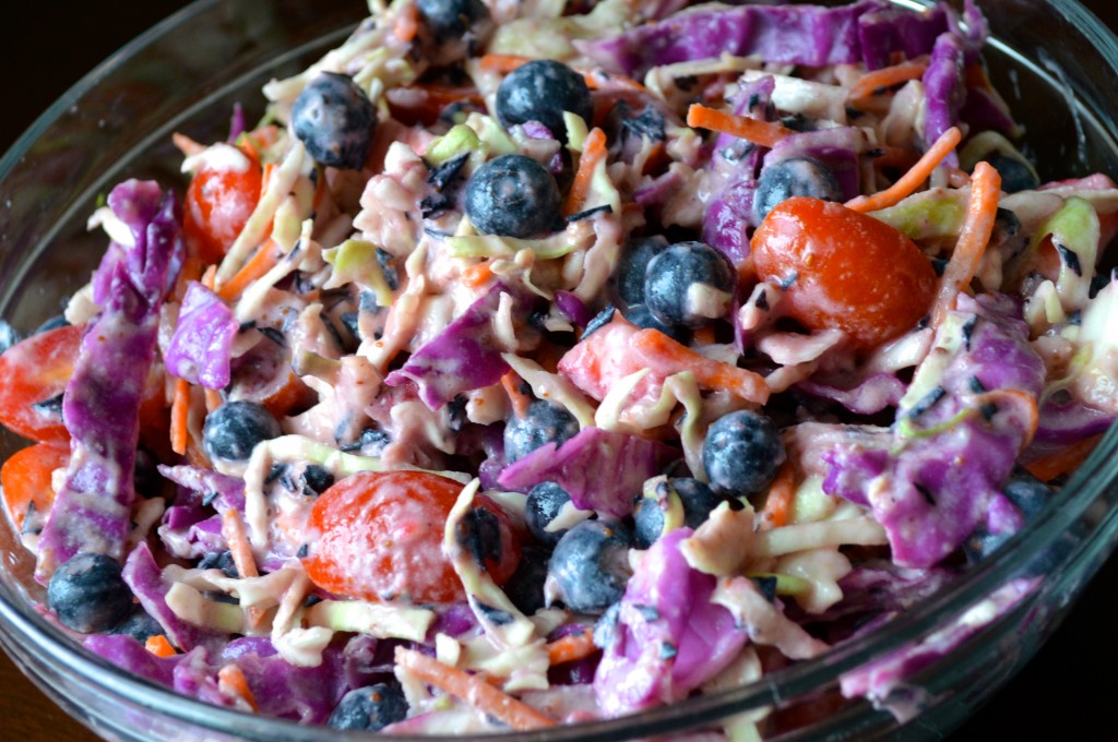 July 4th Zero Cholesterol Recipe of Red White And Blueberry Coleslaw